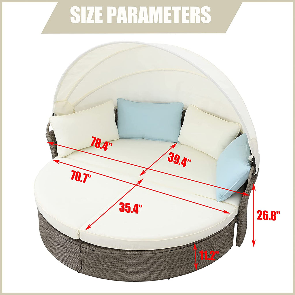 Walnew outdoor patio round daybed deals