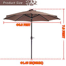 Festival Depot 8.8 FT Solar Patio Outdoor Umbrella with LED Lighted 360å¡Rotation Adjustment Tilt and Crank Outdoor Market Umbrella