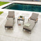 3 Piece Luxury Patio Chaise Lounge Set with Adjustable Wicker Reclining Chairs, Removable Cushions and Side Table