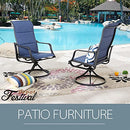 Festival Depot 2 PC Bar Bistro Outdoor Patio Dining 360å¡Swivel Chairs Furniture Armrest Chairs for Deck Garden Pool